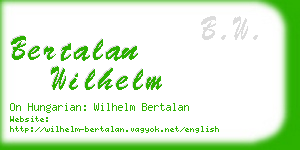 bertalan wilhelm business card
